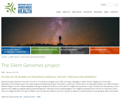 Indigenous Health story - Silent Genomes