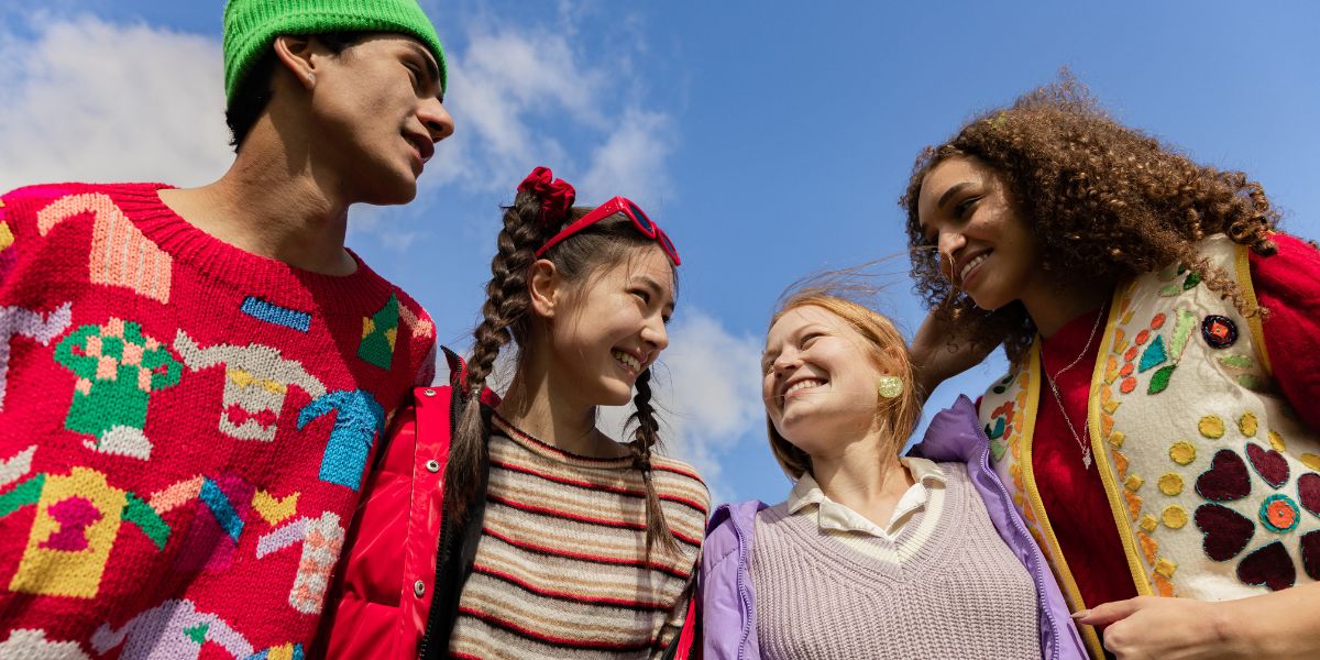 Group of teenagers smiling