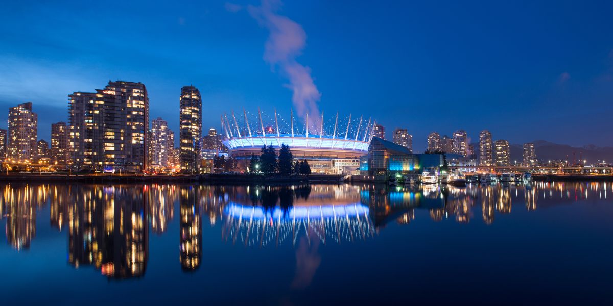 Vancouver skyline at night
