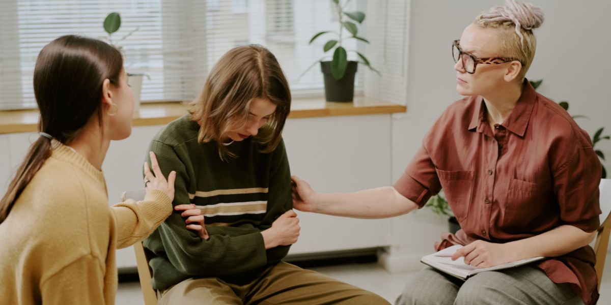 Youth in a session with therapist