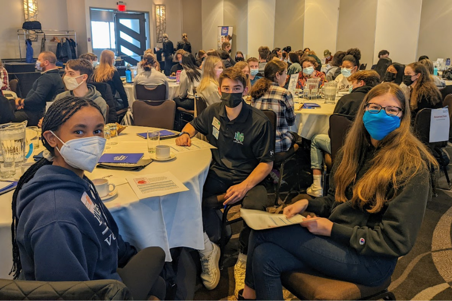 Three students at Mini Med School BC in Nanaimo