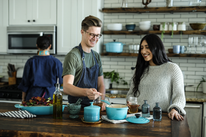 teens cooking healthy meal