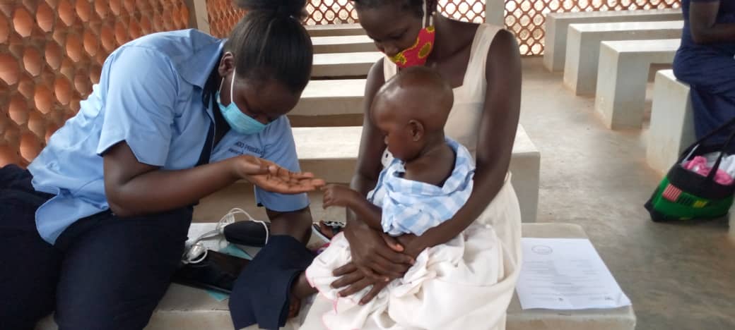 Mother and child in clinic