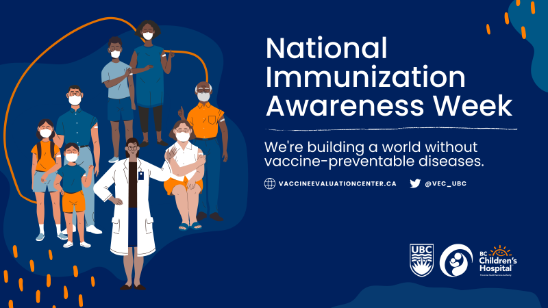 National Immunization Awareness Week banner: people from the population who have been vaccinated.