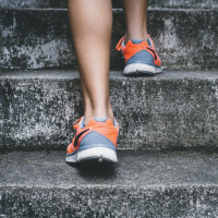 Walking up stairs