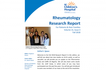 2018 Rheumatology Research Report - Fall