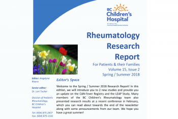 2018 Rheumatology Research Report - Summer