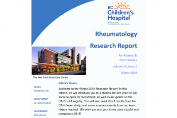 2018 Rheumatology Research Report - Winter