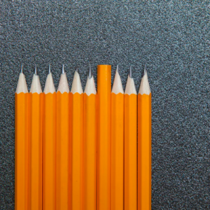 Pencils in a row