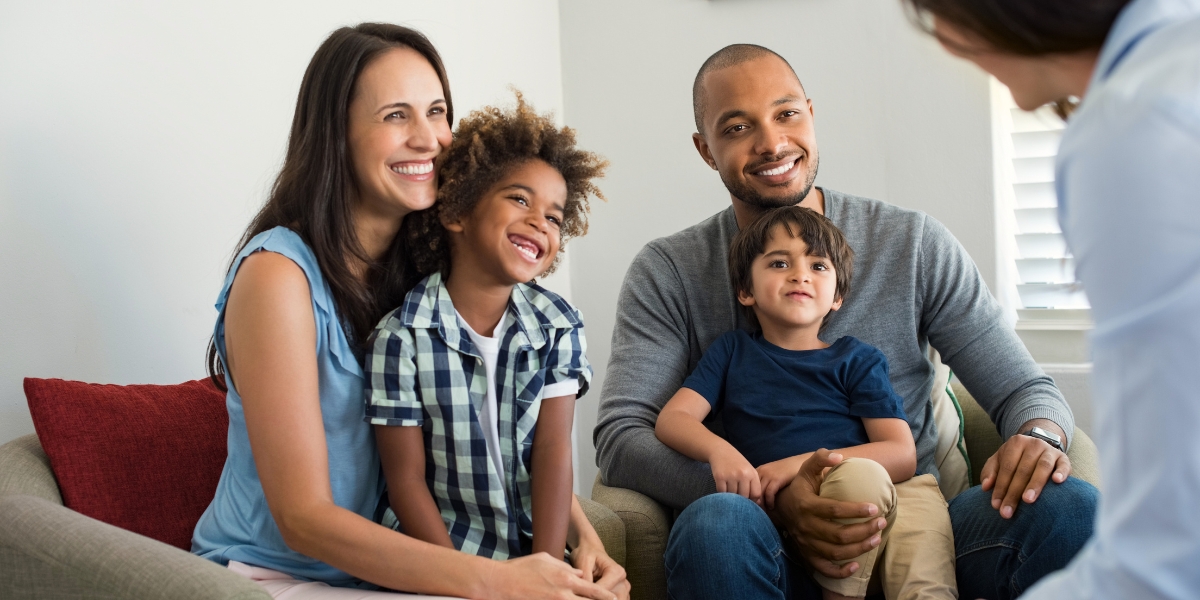 family in clinic
