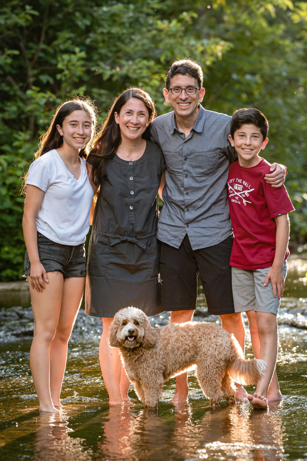 Family photo with dog