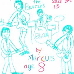 Drawing of the Beatles