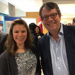 Kate and collaborator, Dr. Mike Kobor at the LSARP announcement - 2018