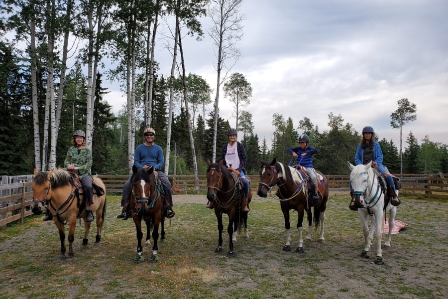 Dr. Manish Sadarangani and his family horseback riding