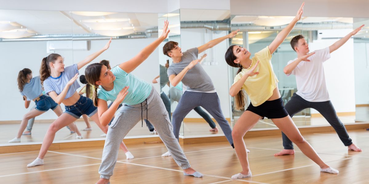Teenagers doing exercise
