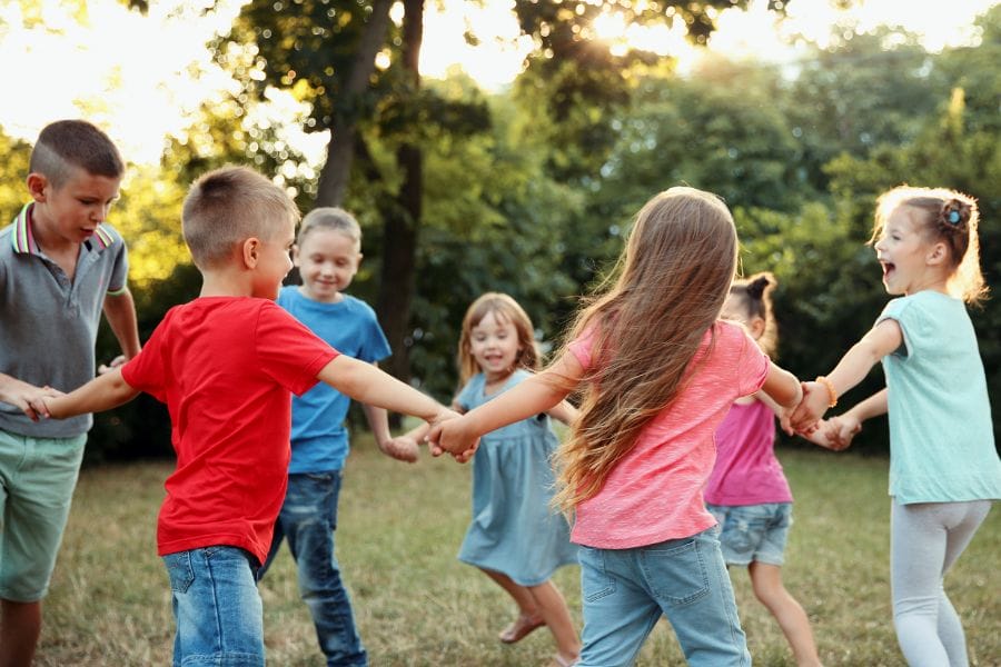children playing outdoors