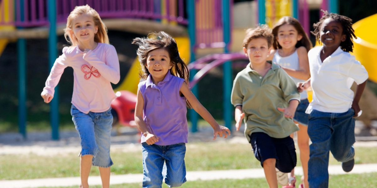 Children running outdoors